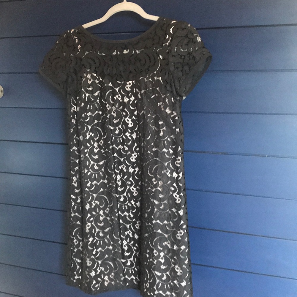 2P Black dress with nude slip